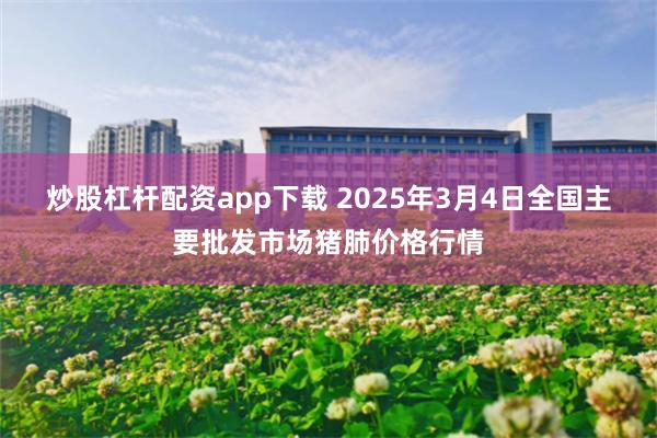 炒股杠杆配资app下载 2025年3月4日全国主要批发市场猪肺价格行情